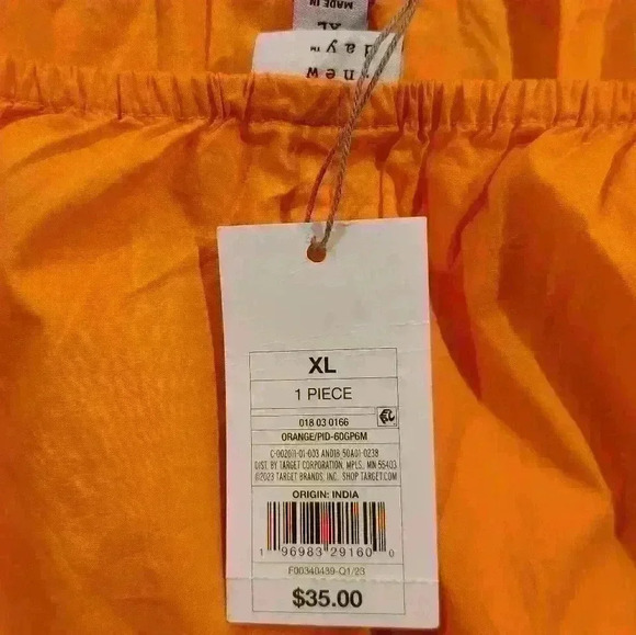 NWT Women's long summer dress with open back, orange, size large - Picture 11 of 12